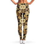 Steampunk Chamomile Pattern Print Women's Leggings