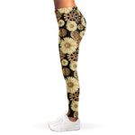 Steampunk Chamomile Pattern Print Women's Leggings