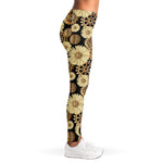 Steampunk Chamomile Pattern Print Women's Leggings