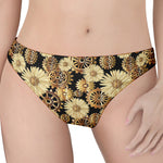 Steampunk Chamomile Pattern Print Women's Thong