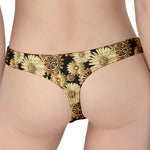 Steampunk Chamomile Pattern Print Women's Thong