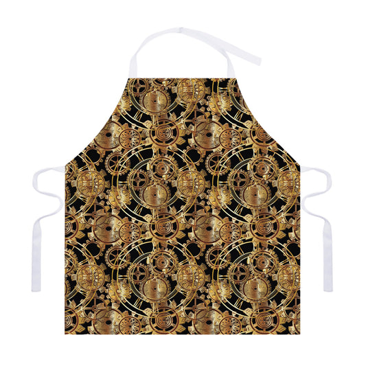 Steampunk Clock Gears Print Adjustable Apron
