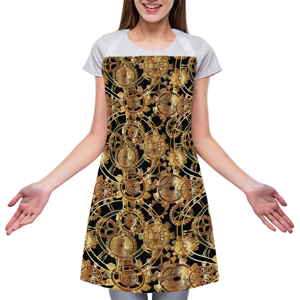 Steampunk Clock Gears Print Adjustable Apron