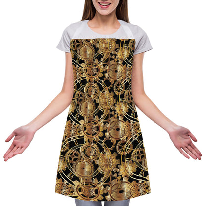 Steampunk Clock Gears Print Adjustable Apron