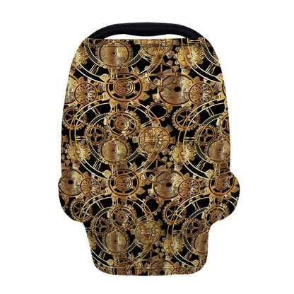 Steampunk Clock Gears Print Baby Seat Cover