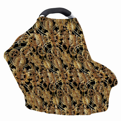 Steampunk Clock Gears Print Baby Seat Cover