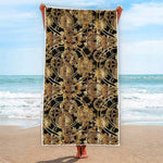 Steampunk Clock Gears Print Beach Towel