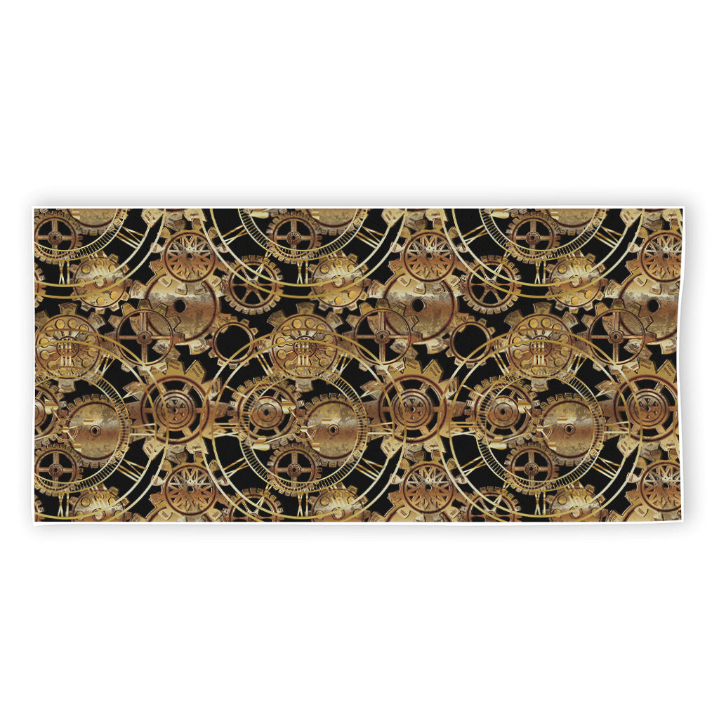 Steampunk Clock Gears Print Beach Towel