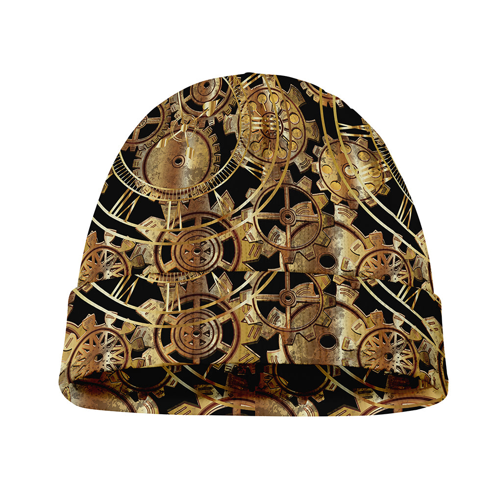 Steampunk Clock Gears Print Beanie