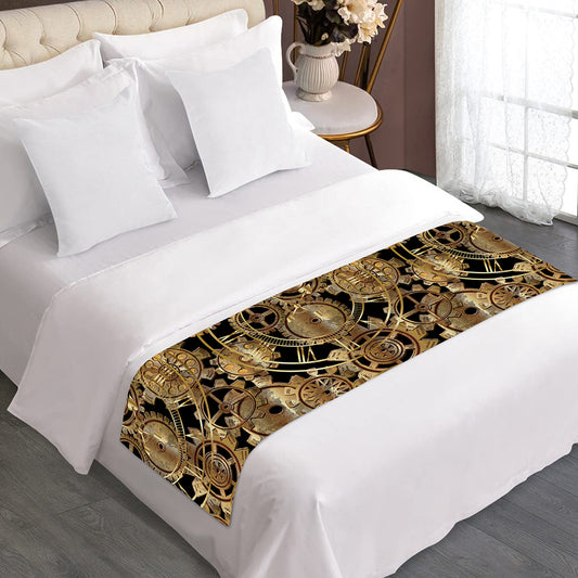 Steampunk Clock Gears Print Bed Runner