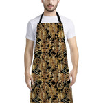 Steampunk Clock Gears Print Bib Apron With Pocket
