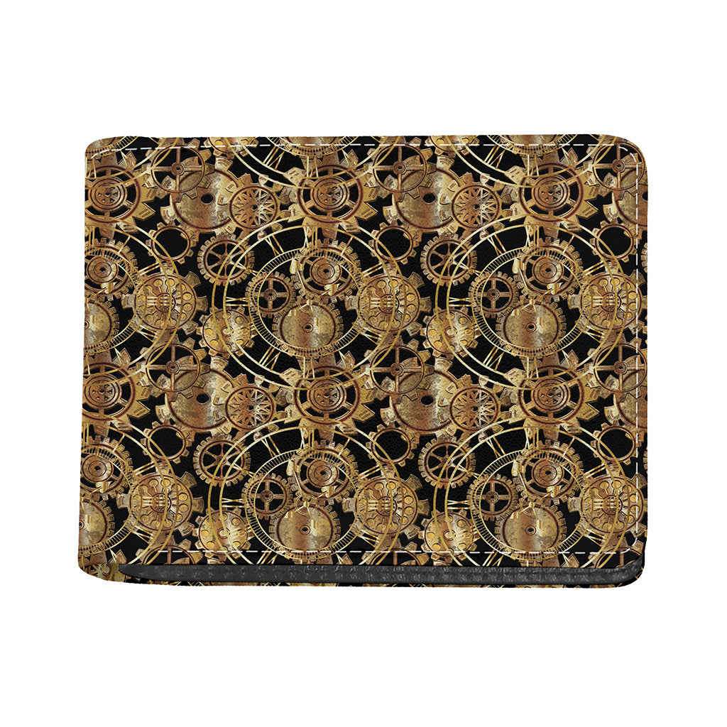 Steampunk Clock Gears Print Bifold Wallet