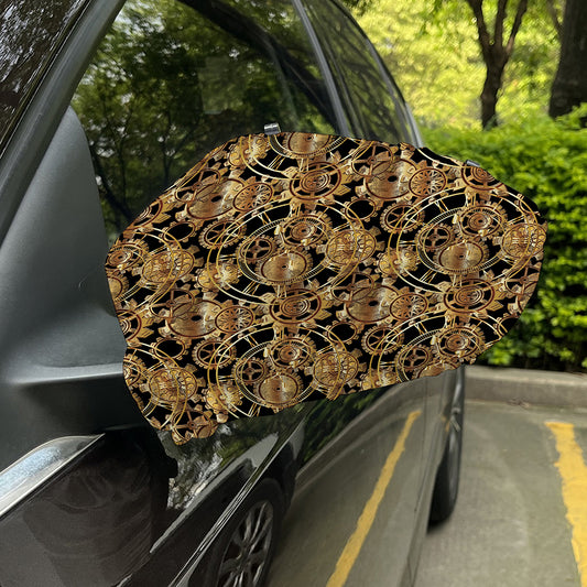 Steampunk Clock Gears Print Car Side Mirror Covers