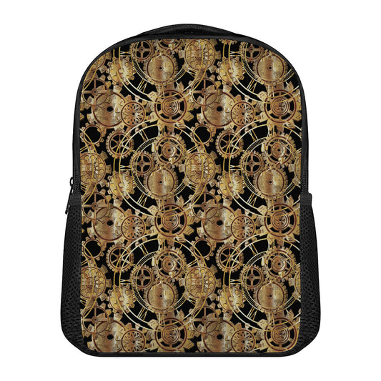 Steampunk Clock Gears Print Casual Backpack