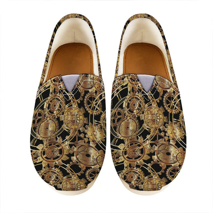 Steampunk Clock Gears Print Casual Shoes