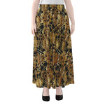 Steampunk Clock Gears Print Chiffon Maxi Skirt