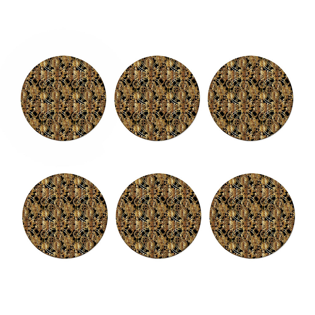 Steampunk Clock Gears Print Coaster Set
