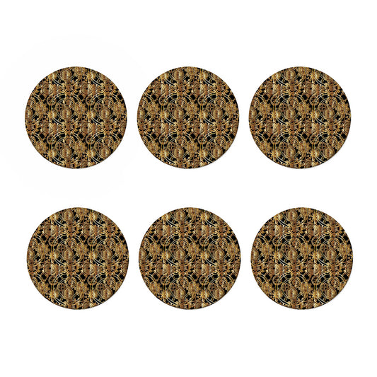 Steampunk Clock Gears Print Coaster Set