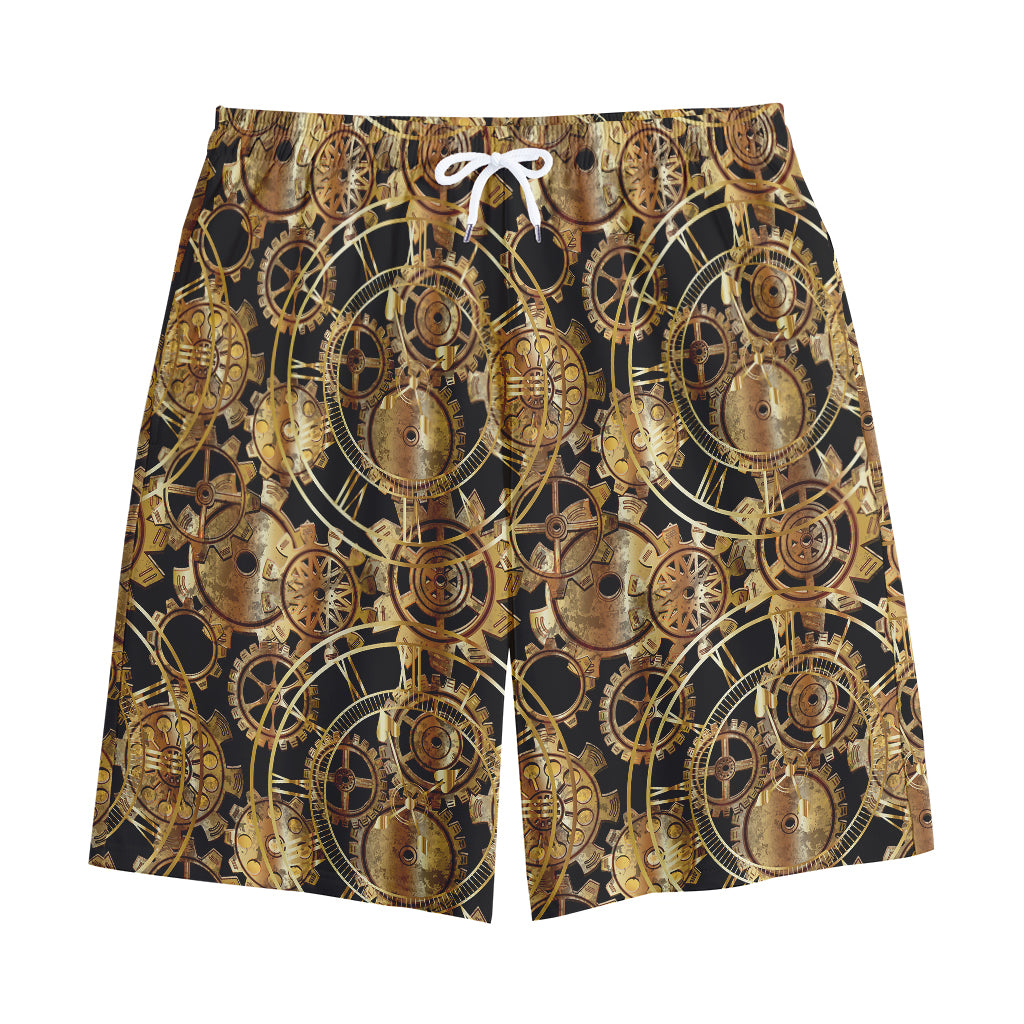 Steampunk Clock Gears Print Cotton Shorts