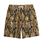 Steampunk Clock Gears Print Cotton Shorts