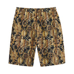 Steampunk Clock Gears Print Cotton Shorts
