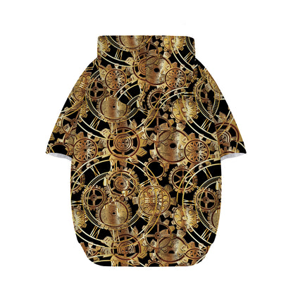 Steampunk Clock Gears Print Dog Zip Up Hoodie