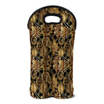 Steampunk Clock Gears Print Double Neoprene Wine Tote