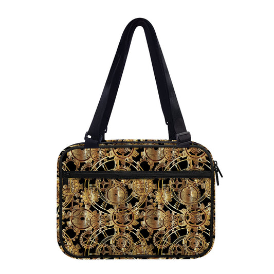 Steampunk Clock Gears Print Double Strap Bible Bag