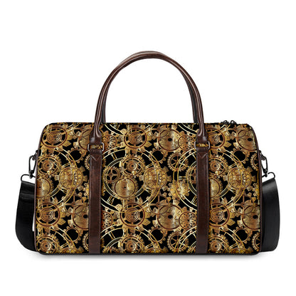 Steampunk Clock Gears Print Duffle Bag