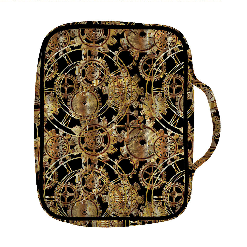 Steampunk Clock Gears Print Front Pocket Bible Bag