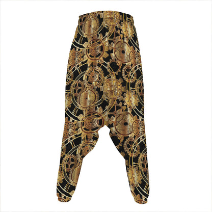 Steampunk Clock Gears Print Hammer Pants