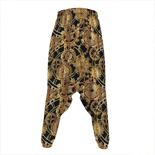 Steampunk Clock Gears Print Hammer Pants