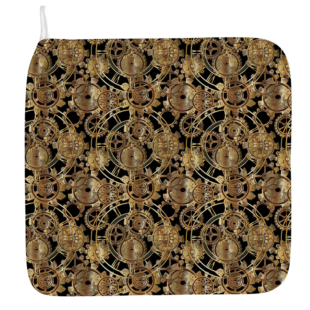 Steampunk Clock Gears Print Hand Towel