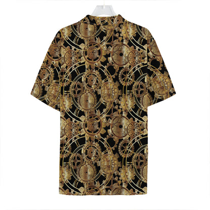 Steampunk Clock Gears Print Hawaiian Shirt