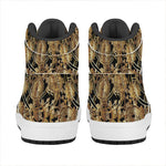 Steampunk Clock Gears Print High Top Leather Sneakers