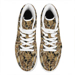 Steampunk Clock Gears Print High Top Leather Sneakers