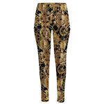 Steampunk Clock Gears Print High-Waisted Pocket Leggings
