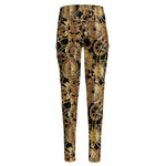 Steampunk Clock Gears Print High-Waisted Pocket Leggings