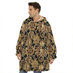 Steampunk Clock Gears Print Hoodie Blanket