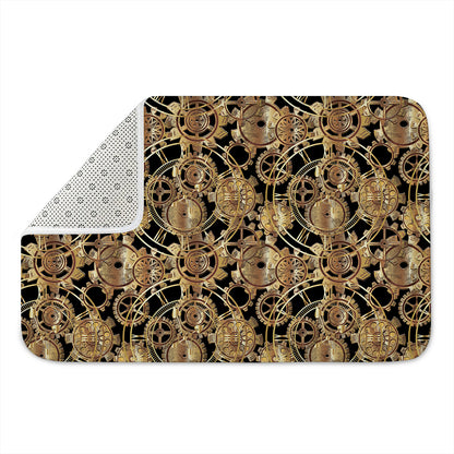 Steampunk Clock Gears Print Indoor Door Mat