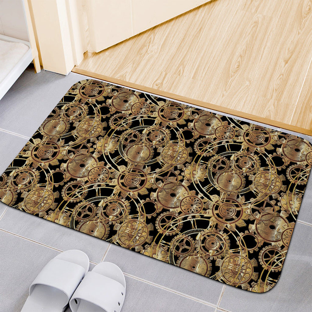 Steampunk Clock Gears Print Indoor Door Mat