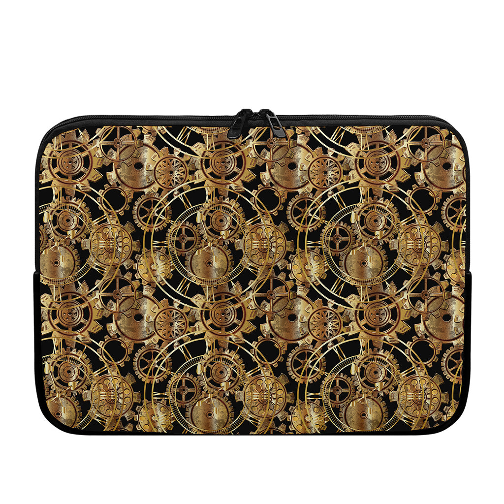 Steampunk Clock Gears Print Laptop Sleeve