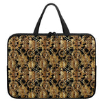 Steampunk Clock Gears Print Laptop Sleeve With Handle