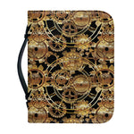 Steampunk Clock Gears Print Leather Bible Cover
