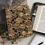 Steampunk Clock Gears Print Leather Bible Cover