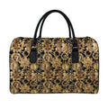 Steampunk Clock Gears Print Leather Duffel Bag
