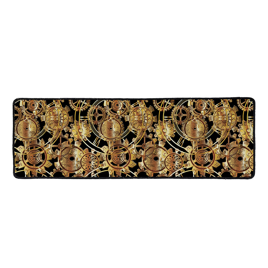 Steampunk Clock Gears Print Long Kitchen Mat
