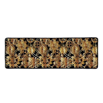 Steampunk Clock Gears Print Long Kitchen Mat