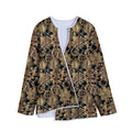 Steampunk Clock Gears Print Long Sleeve Short Coat