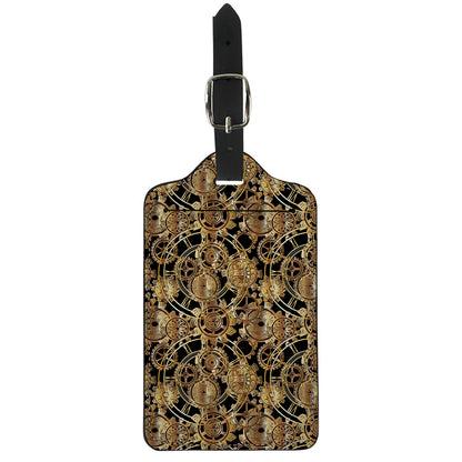 Steampunk Clock Gears Print Luggage Tag